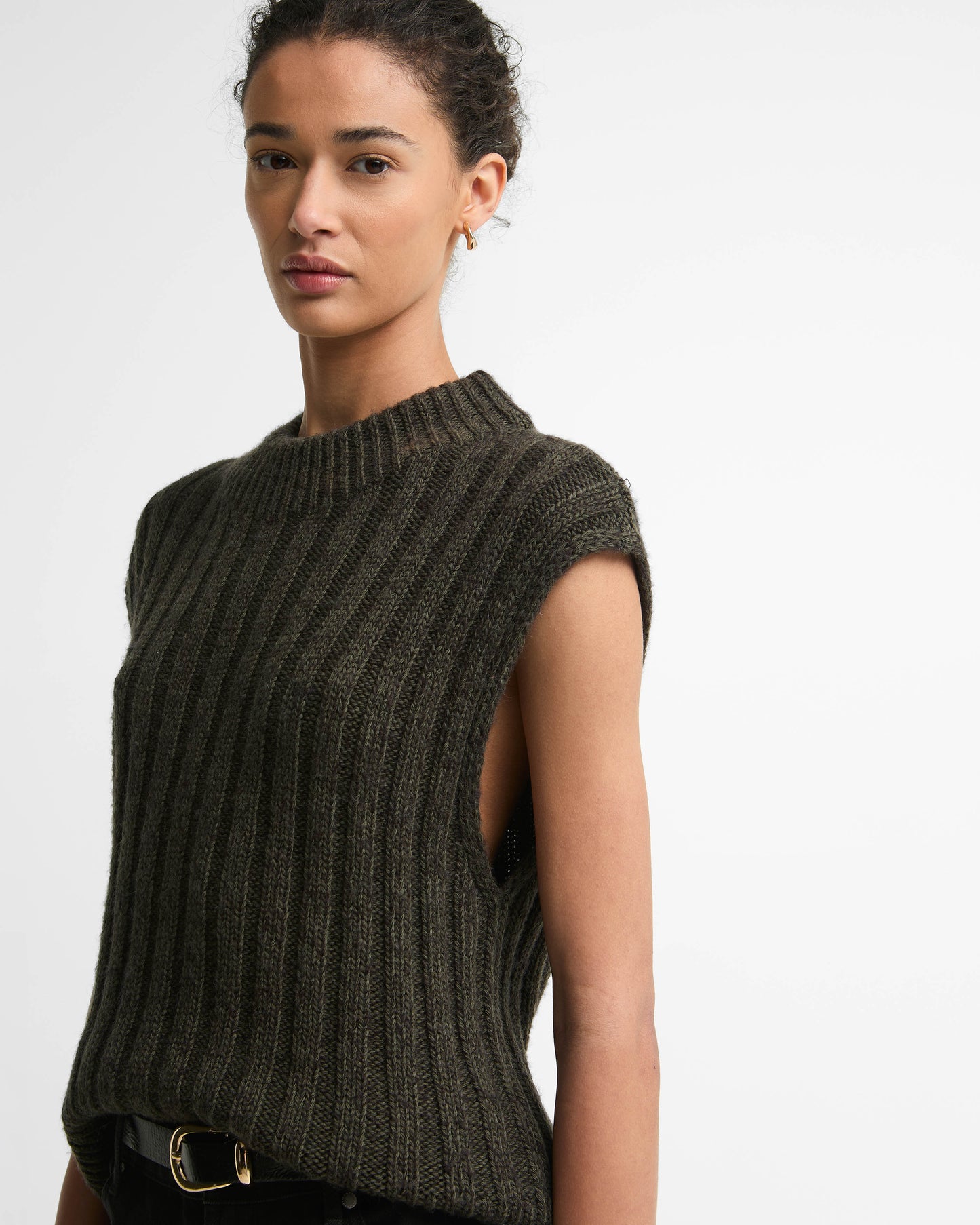 Barbour Anastasia Womens Knitted Vest - Olive Multi | CHO | Designer Womens Knit Tank Tops