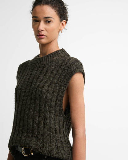 Barbour Anastasia Womens Knitted Vest - Olive Multi | CHO | Designer Womens Knit Tank Tops