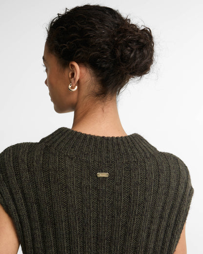 Barbour Anastasia Womens Knitted Vest - Olive Multi | CHO | Designer Womens Knit Tank Tops