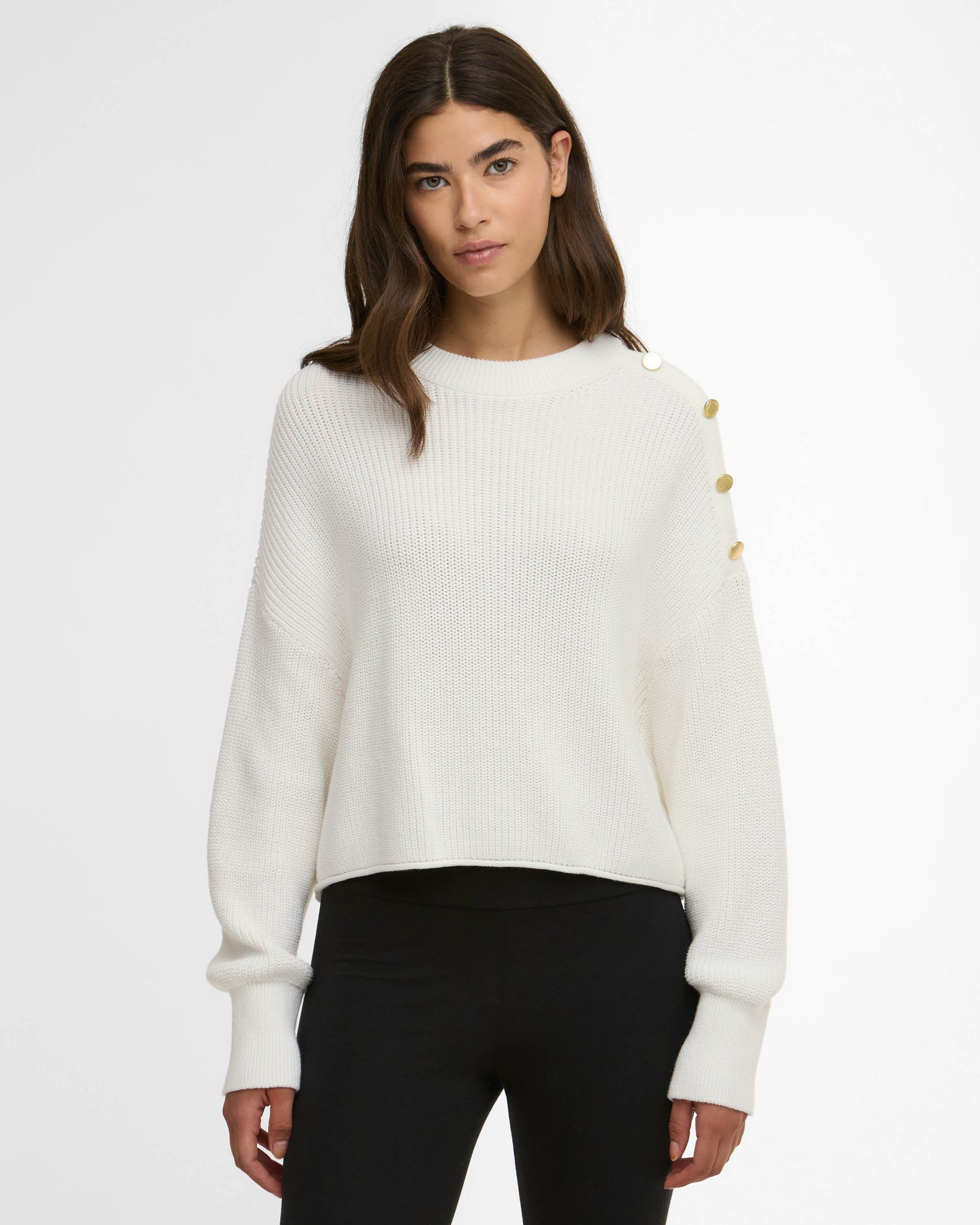 Barbour International Alexis Womens  Knitted Jumper - Off White | CHO | Designer Womens Jumpers