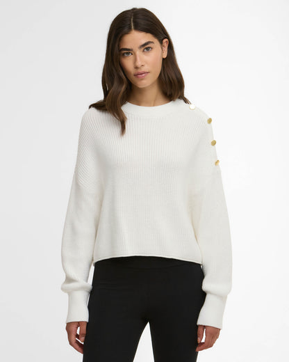Barbour International Alexis Womens  Knitted Jumper - Off White | CHO | Designer Womens Jumpers