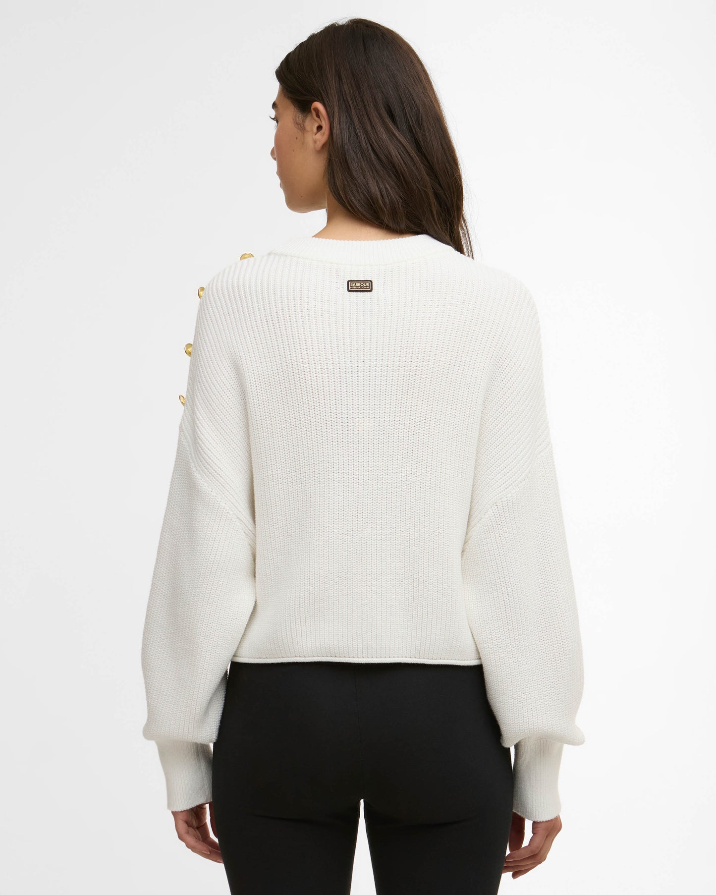 Barbour International Alexis Womens  Knitted Jumper - Off White | CHO | Designer Womens Jumpers