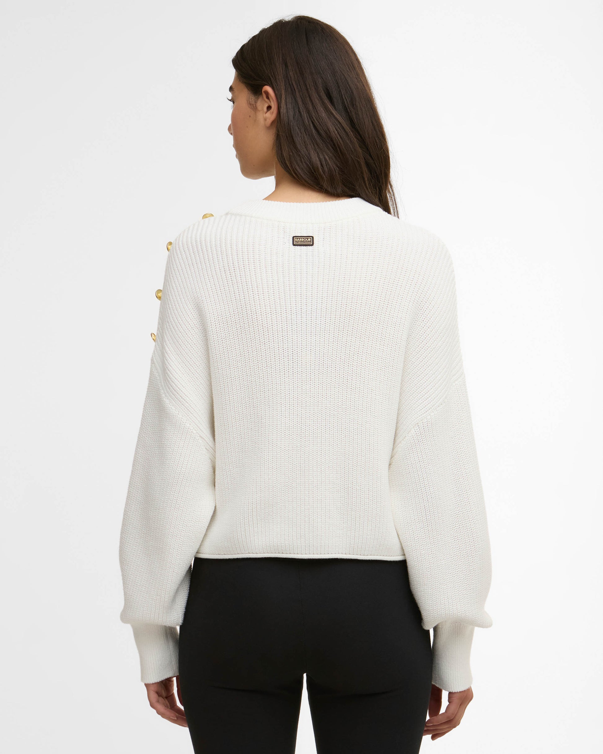 Barbour International Alexis Womens  Knitted Jumper - Off White | CHO | Designer Womens Jumpers