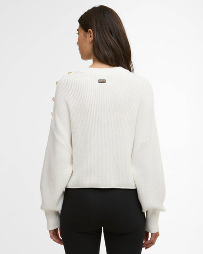 Barbour International Alexis Womens  Knitted Jumper - Off White | CHO | Designer Womens Jumpers