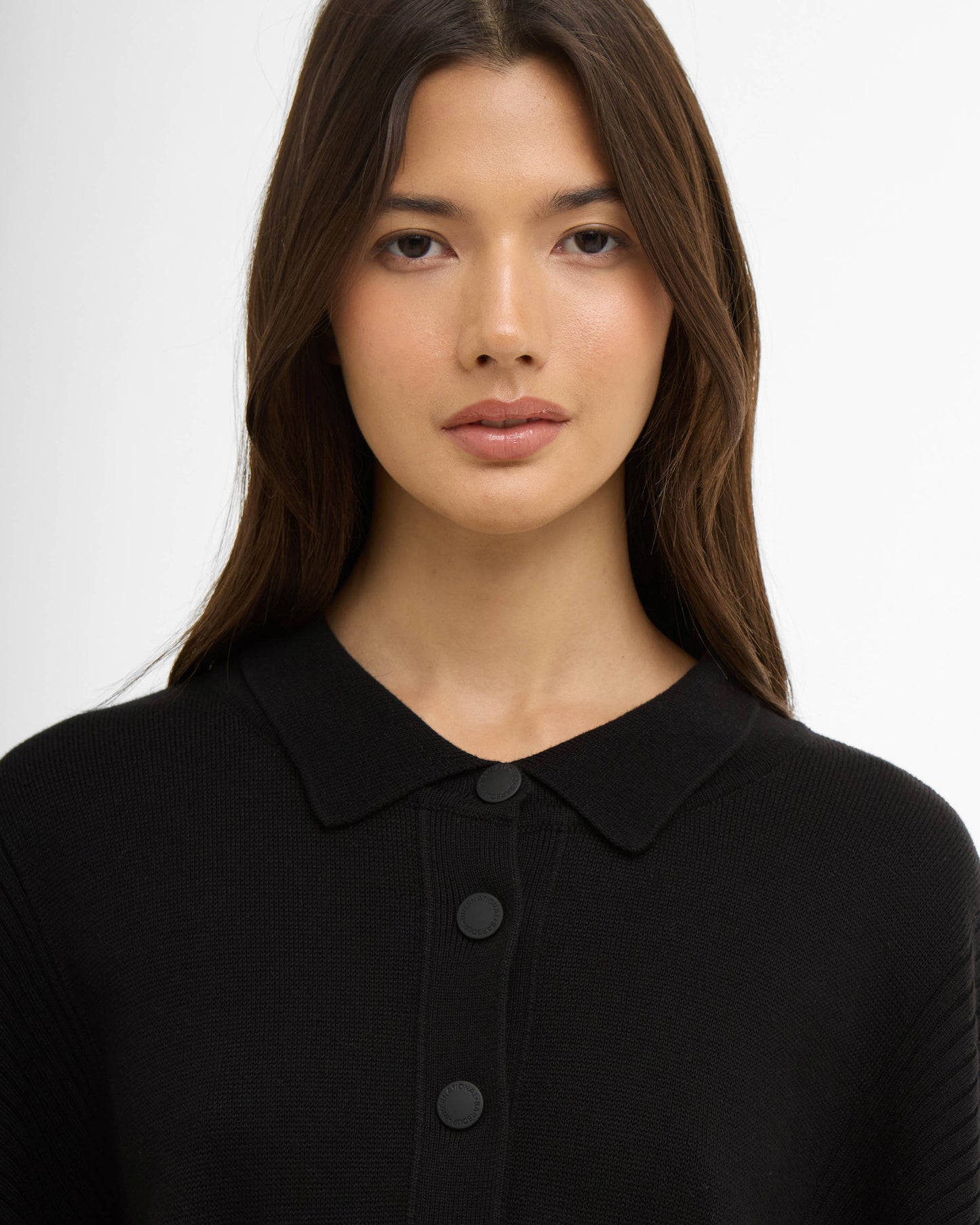Barbour International Gigi Womens Knitted Bomber - Black | CHO | Designer Womens Cardigans