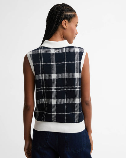 Barbour Allerdale Womens Knitted Vest - Multi Check | CHO | Designer Womens Tank Tops