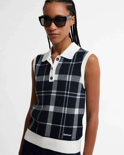 Barbour Allerdale Womens Knitted Vest - Multi Check | CHO | Designer Womens Tank Tops