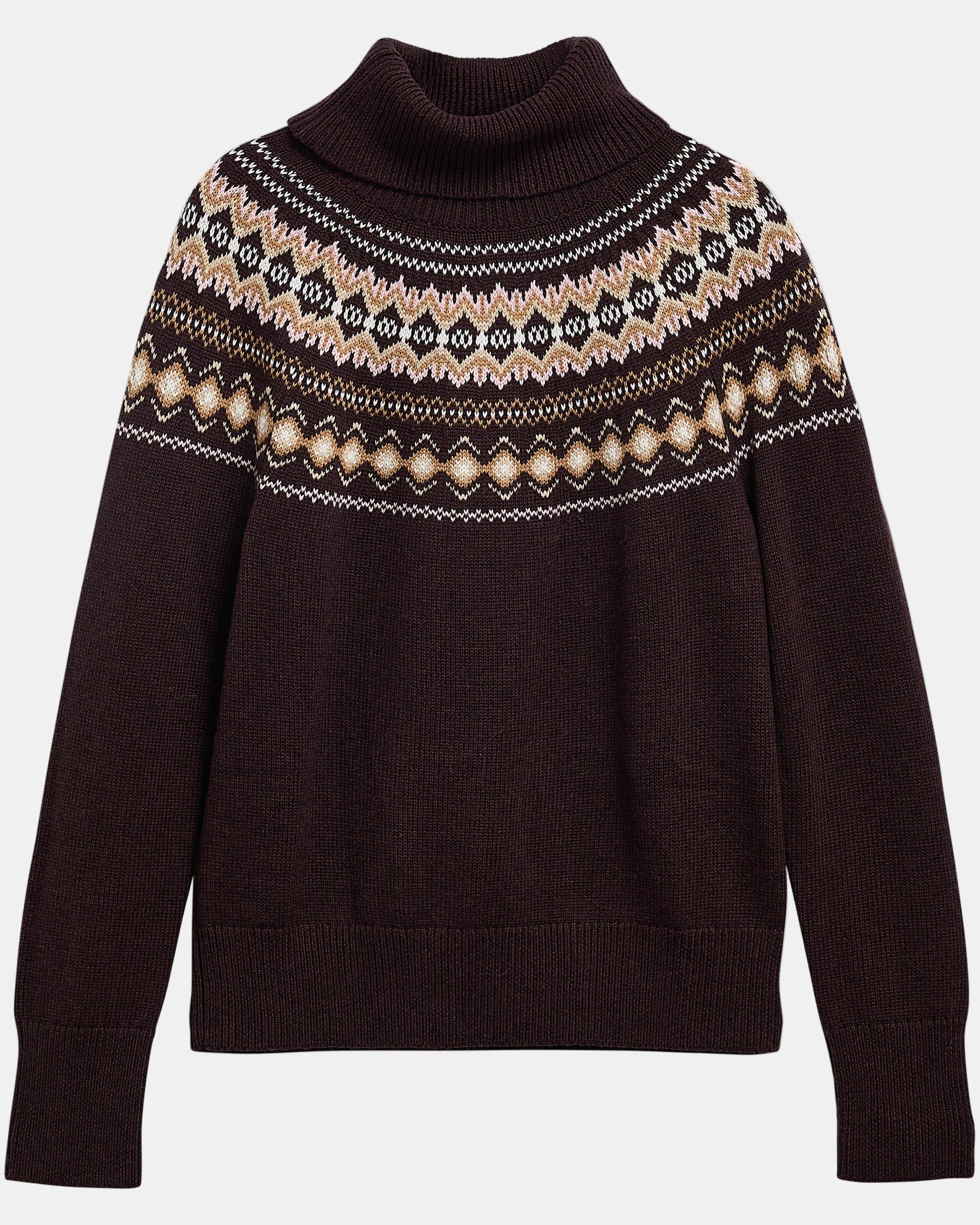 Barbour Darwen Womens Turtle Neck Jumper - Seal Brown | CHO | Designer Womens Jumpers