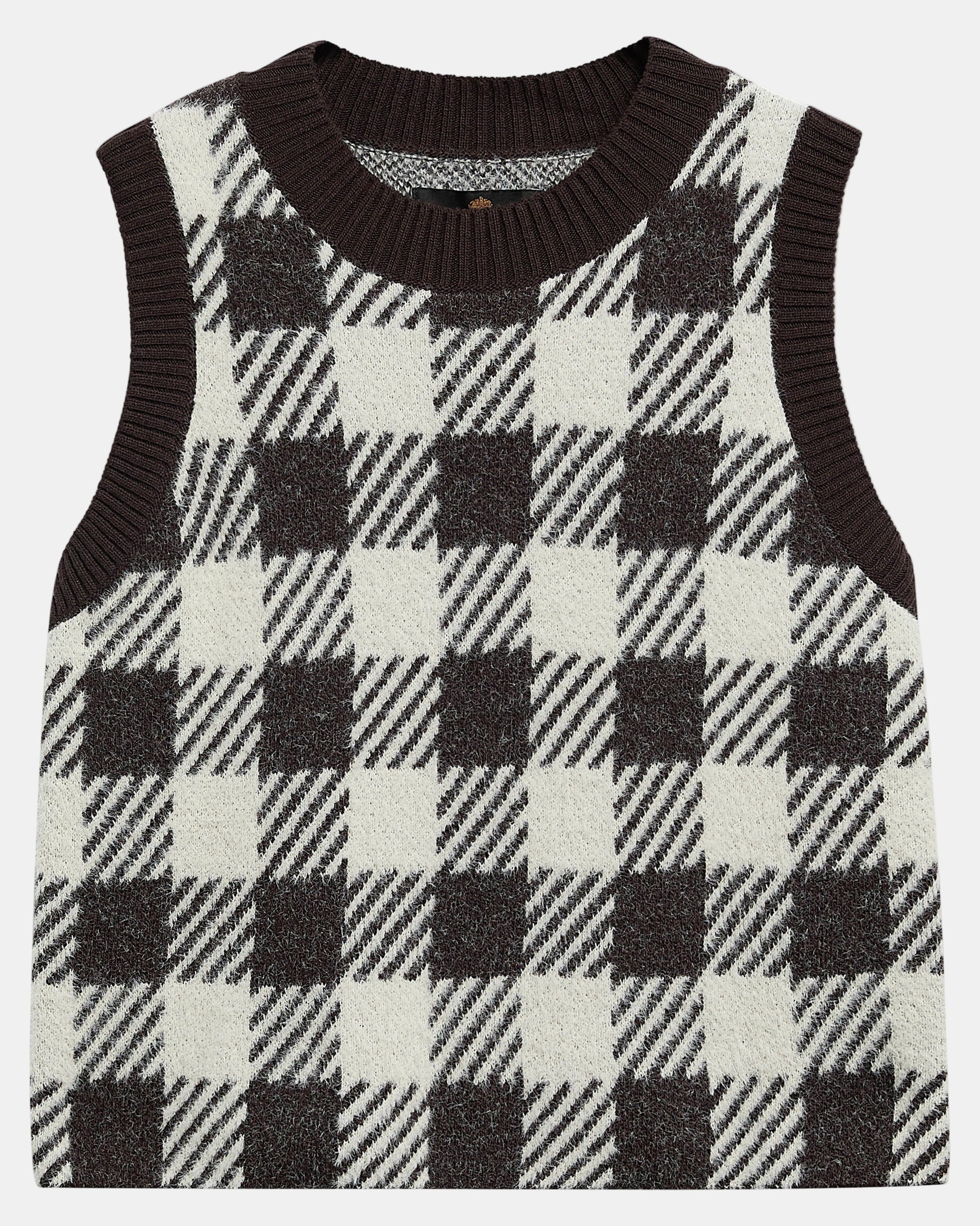 Barbour International Amaya Womens Knitted Vest - Truffle Multi | CHO | Designer Womens Knit Tank Tops