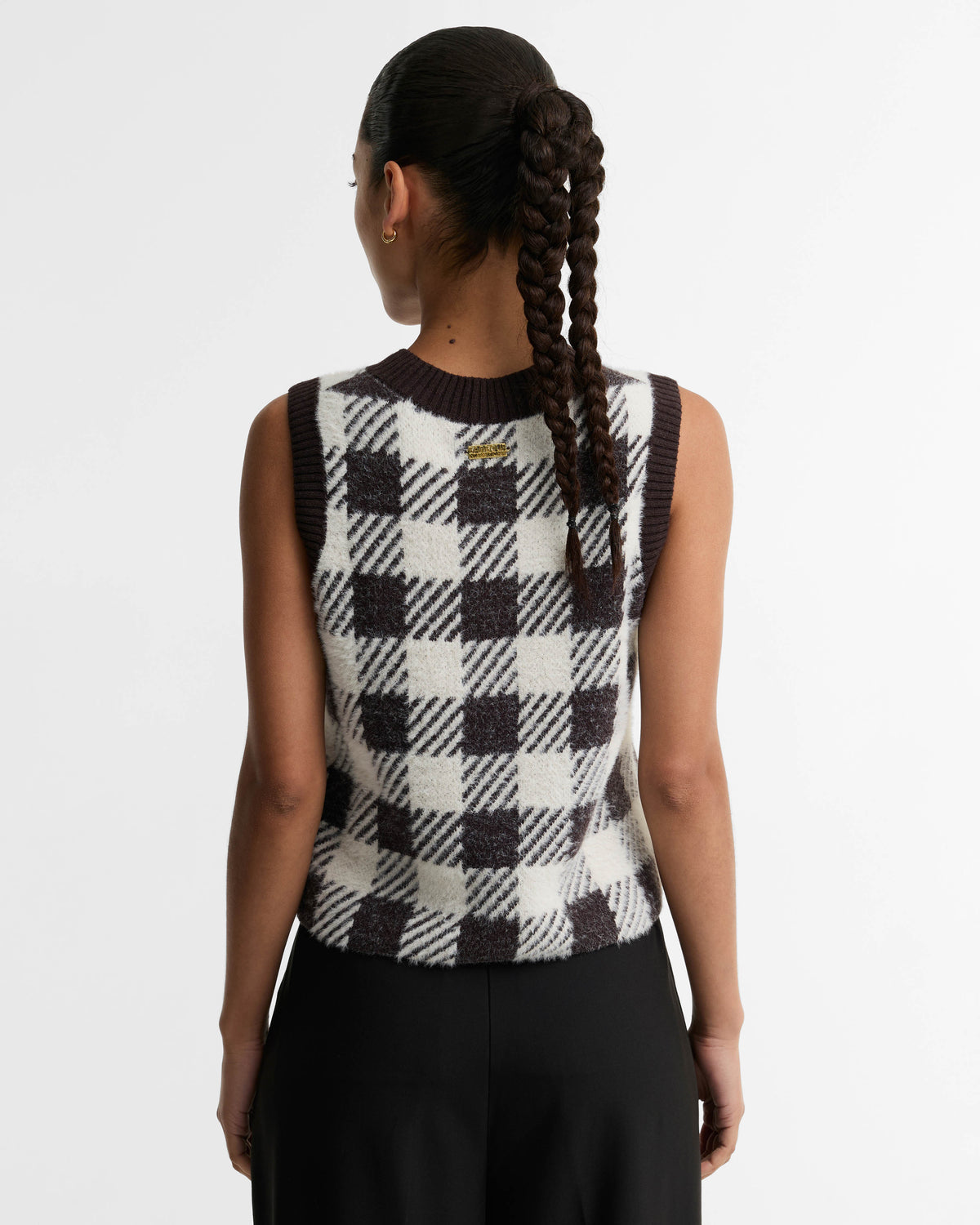 Barbour International Amaya Womens Knitted Vest - Truffle Multi | CHO | Designer Womens Knit Tank Tops