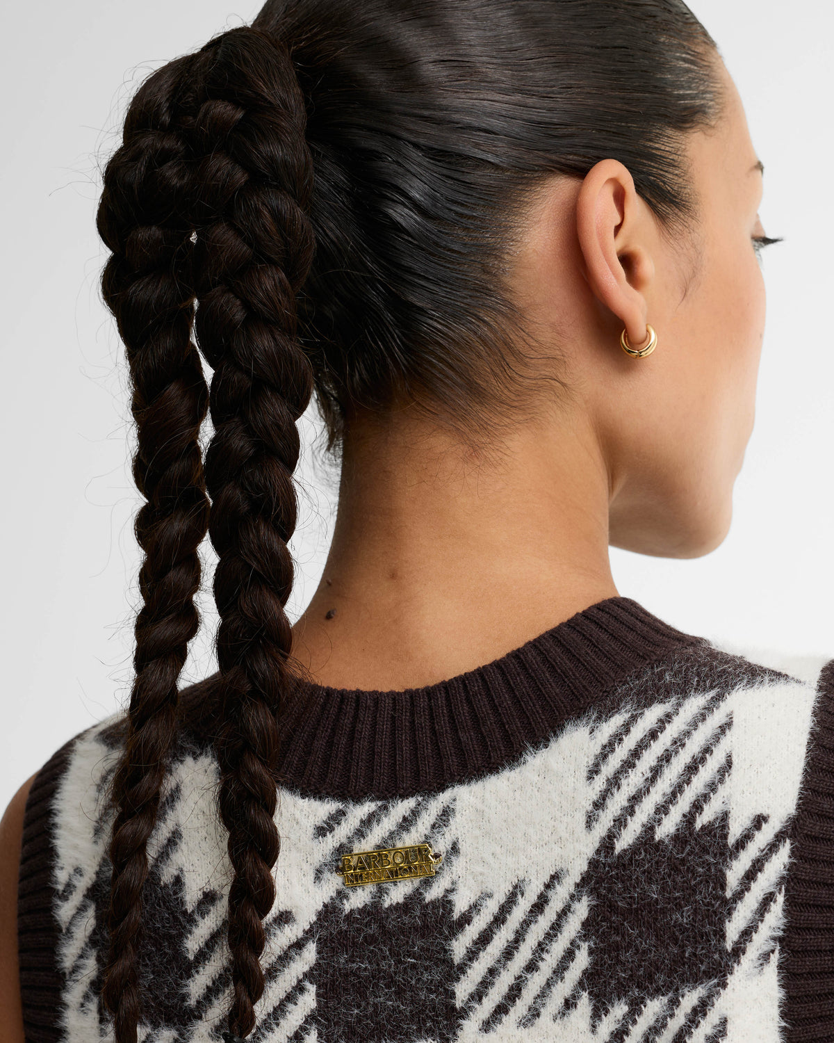 Barbour International Amaya Womens Knitted Vest - Truffle Multi | CHO | Designer Womens Knit Tank Tops
