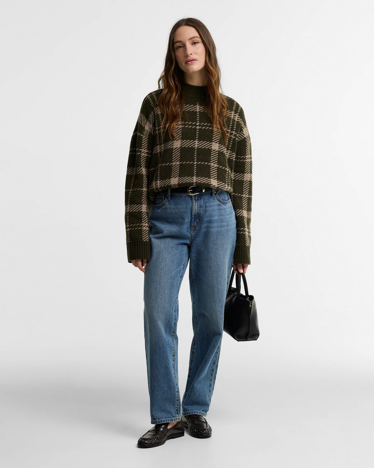 Barbour Delilah Womens Knitted Jumper - Olive Multi | CHO | Designer Womens Jumpers