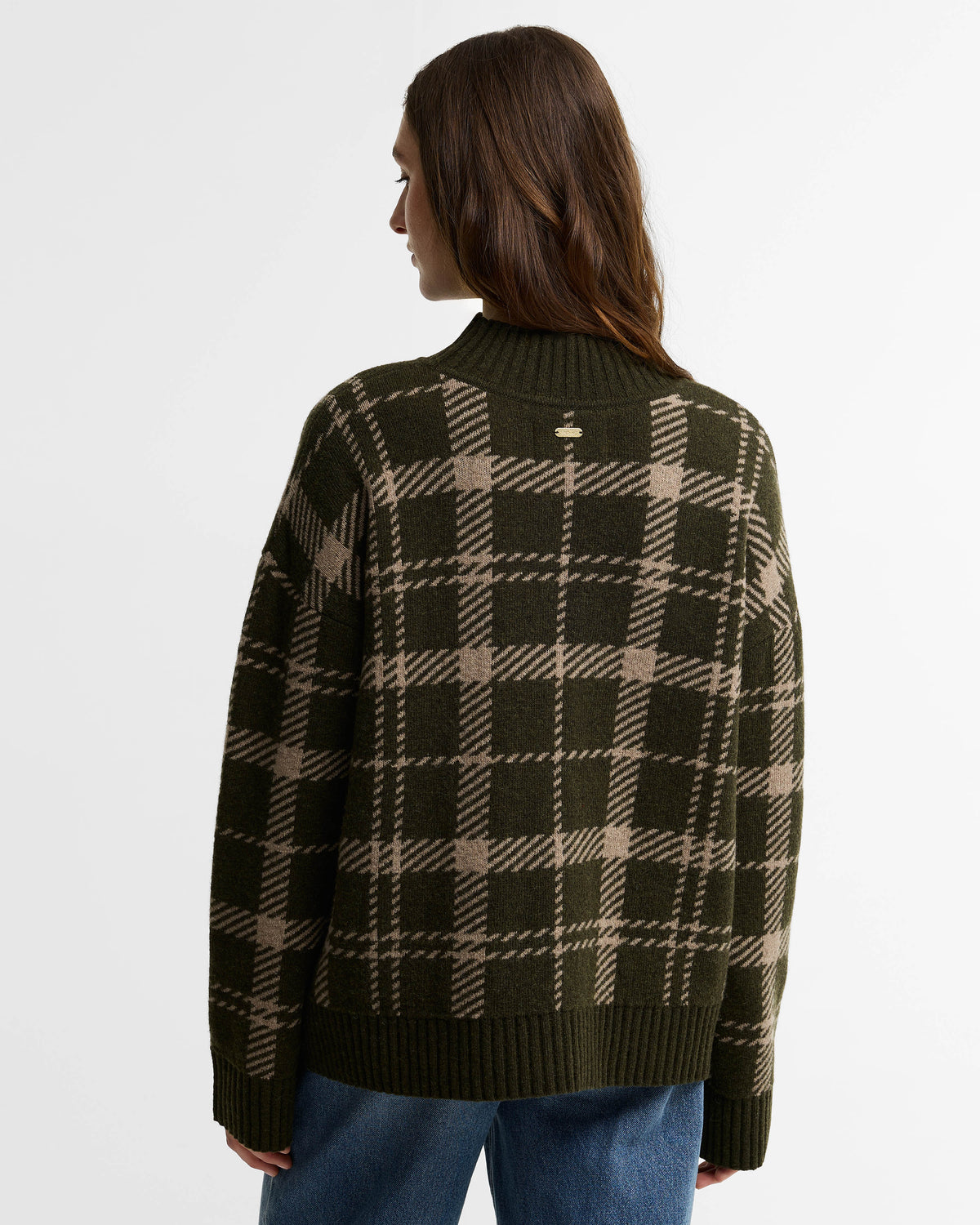 Barbour Delilah Womens Knitted Jumper - Olive Multi | CHO | Designer Womens Jumpers