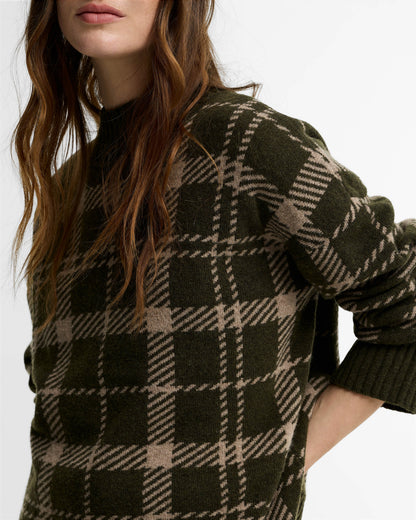 Barbour Delilah Womens Knitted Jumper - Olive Multi | CHO | Designer Womens Jumpers