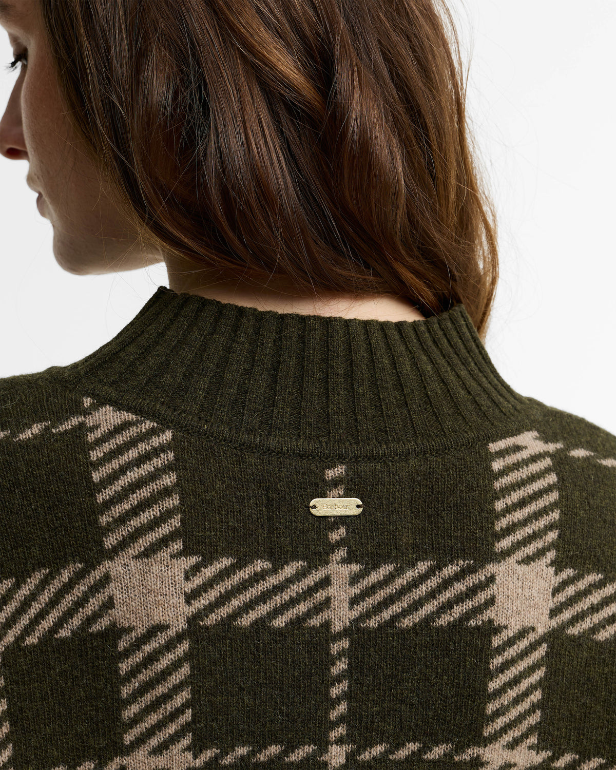 Barbour Delilah Womens Knitted Jumper - Olive Multi | CHO | Designer Womens Jumpers