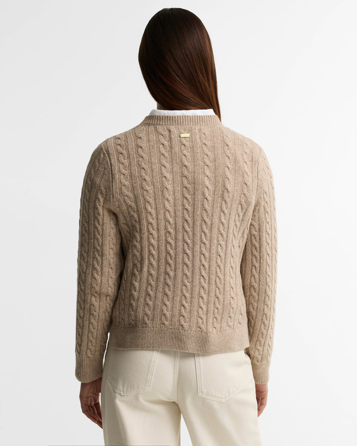 Barbour Ashdown Womens Cable Knitted Jumper - Honey | CHO | Designer Womens Jumpers