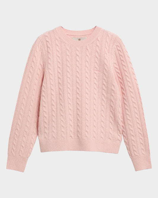 Barbour Ashdown Womens Cable Knitted Jumper - Pink Blush