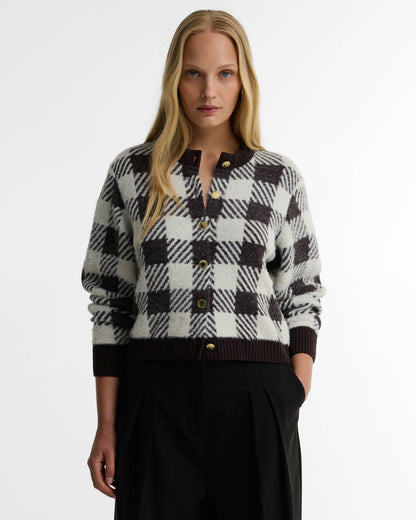 Barbour International Halina Womens Knitted Cardigan - Truffle Multi | CHO | Designer Womens Cardigans