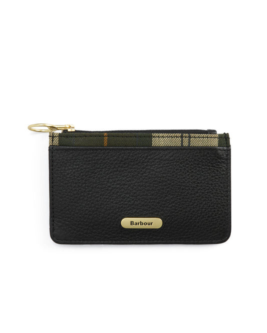 Barbour Alder Womens Leather Card Holder - Black/Ancient