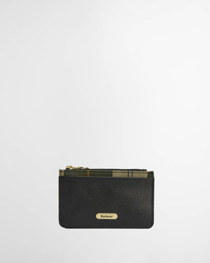 Barbour Alder Womens Leather Card Holder - Black/Ancient | CHO | Designer Womens Card Cases