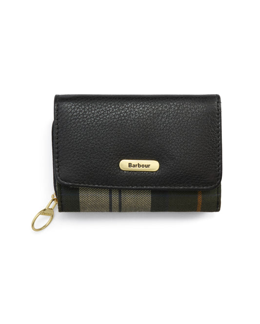 Barbour Rosa Womens Leather French Purse - Black/Ancient