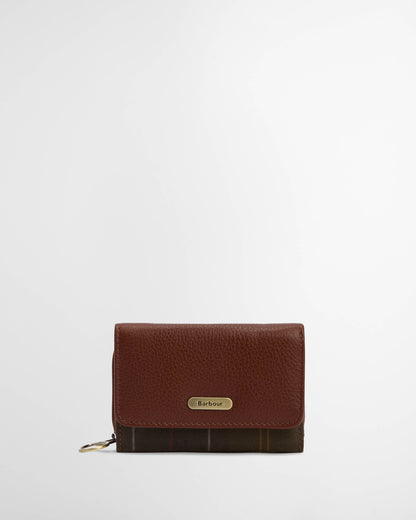 Barbour Rosa Womens Leather French Purse - Brown/Classic Tartan
