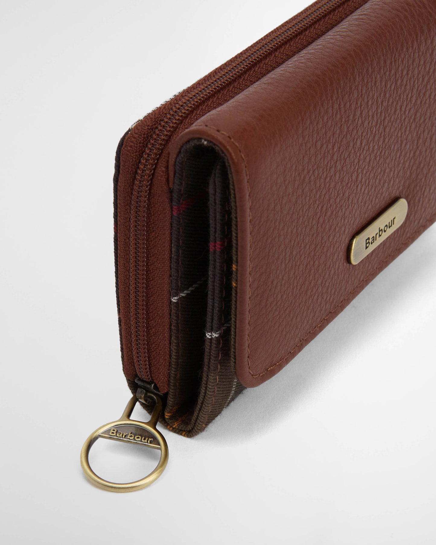 Barbour Rosa Womens Leather French Purse - Brown/Classic Tartan