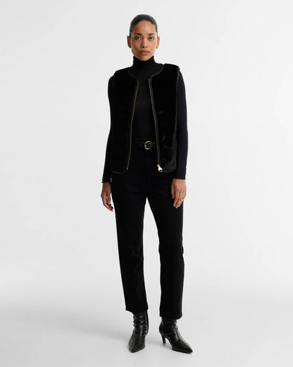Barbour International Oulton Womens Faux Fur Liner - Black | CHO | Designer Womens Jacket Liners