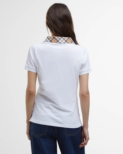 Barbour Malvern Womens Top - White/Hessian | CHO | Designer Womens Short Sleeve Tops
