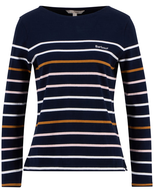 Barbour Hawkins Womens Striped Long-Sleeved T-Shirt - Navy Stripe