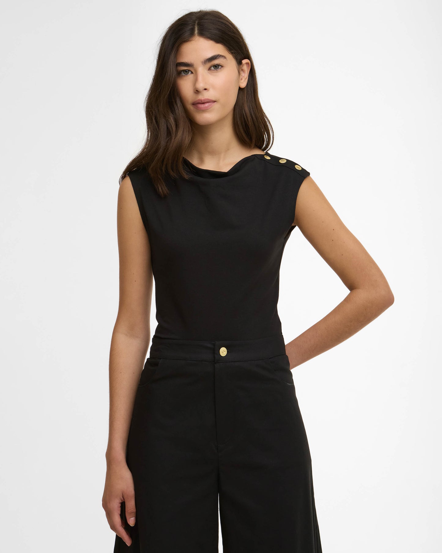 Barbour International Gigi Womens Top - Black | CHO | Designer Womens Vest Tops