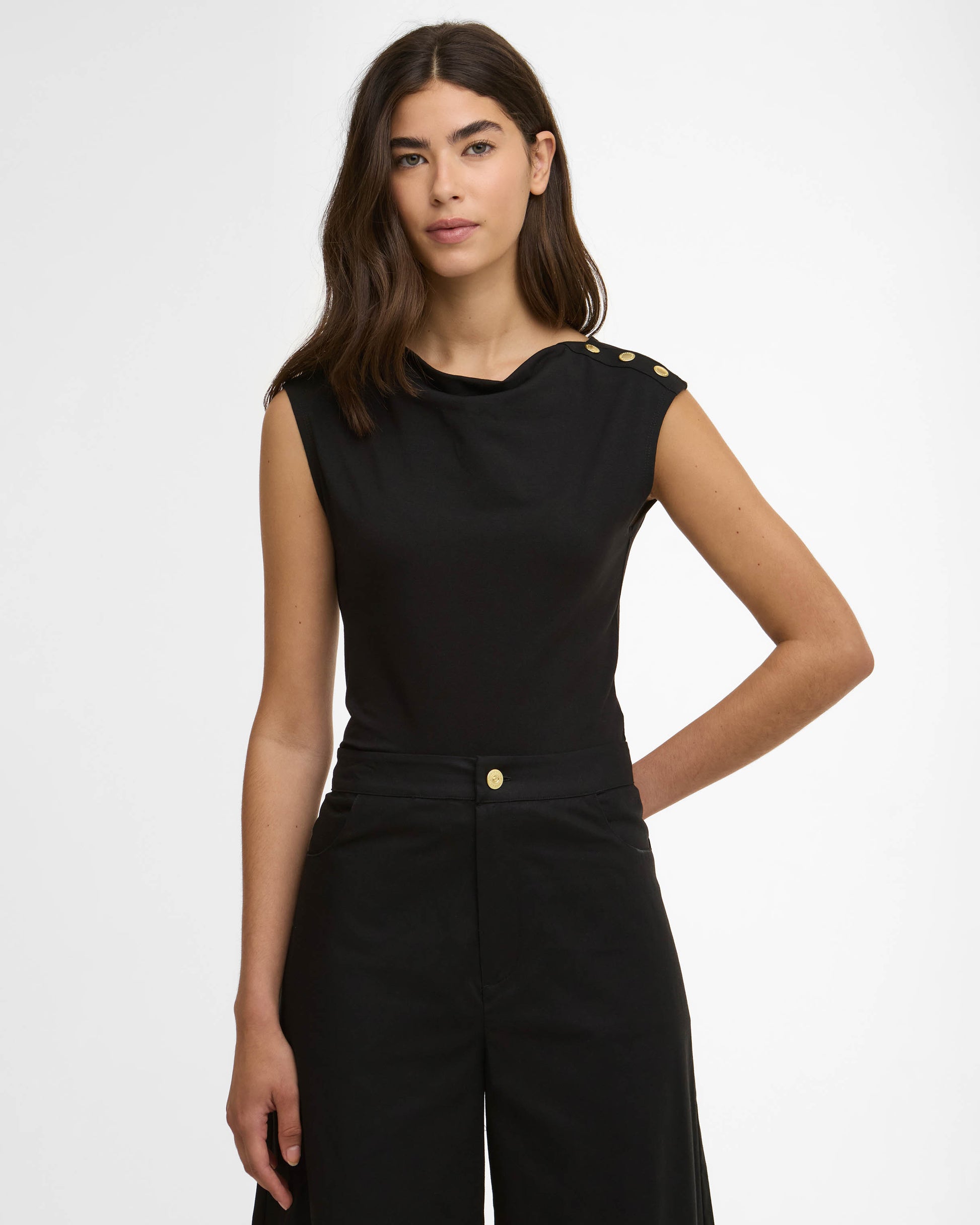 Barbour International Gigi Womens Top - Black | CHO | Designer Womens Vest Tops