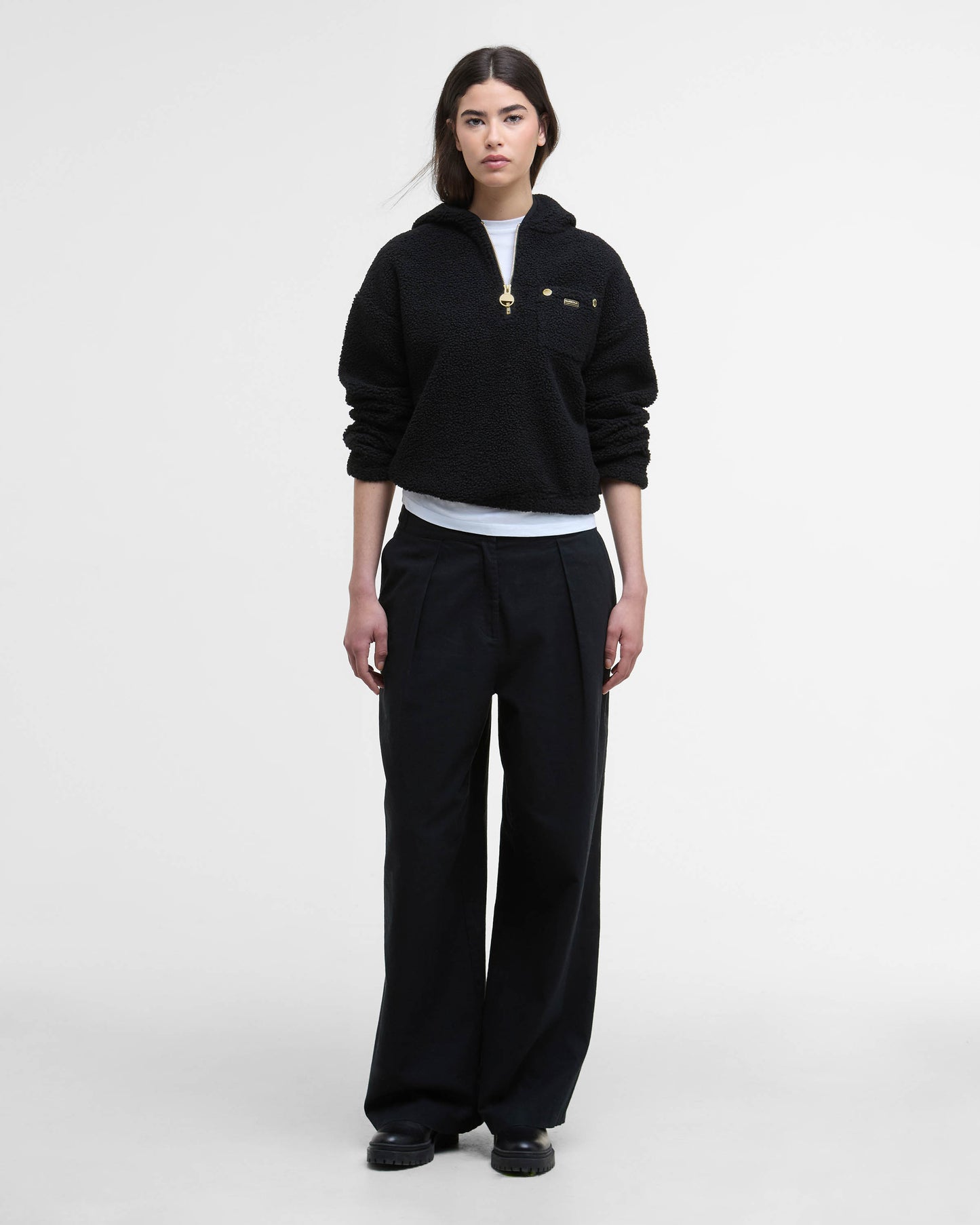 Barbour International Lola Womens Fleece Hoodie - Black