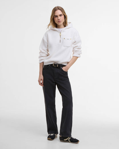 Barbour International Lola Womens Fleece Hoodie - Off White