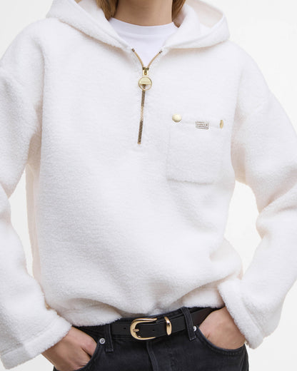Barbour International Lola Womens Fleece Hoodie - Off White