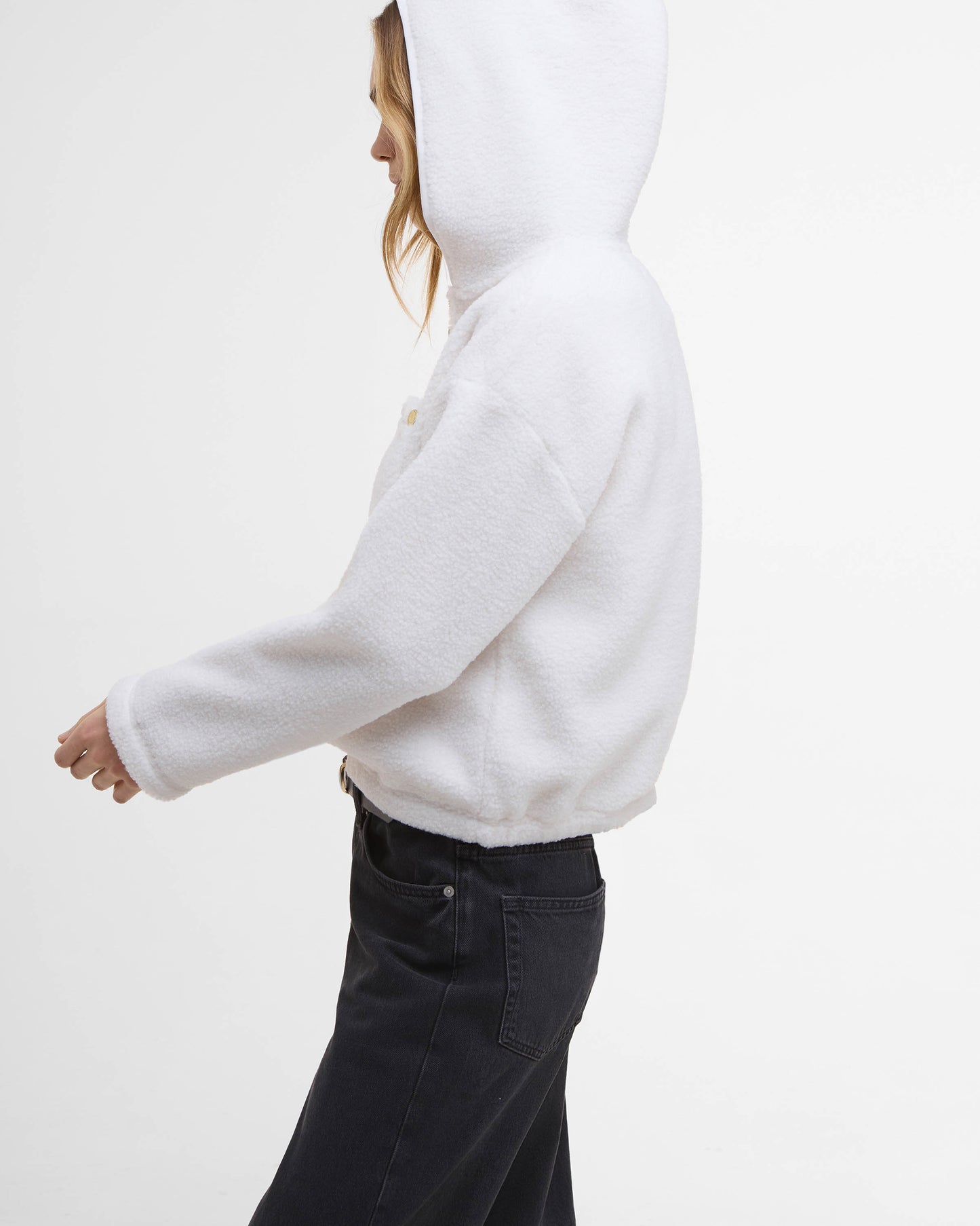 Barbour International Lola Womens Fleece Hoodie - Off White
