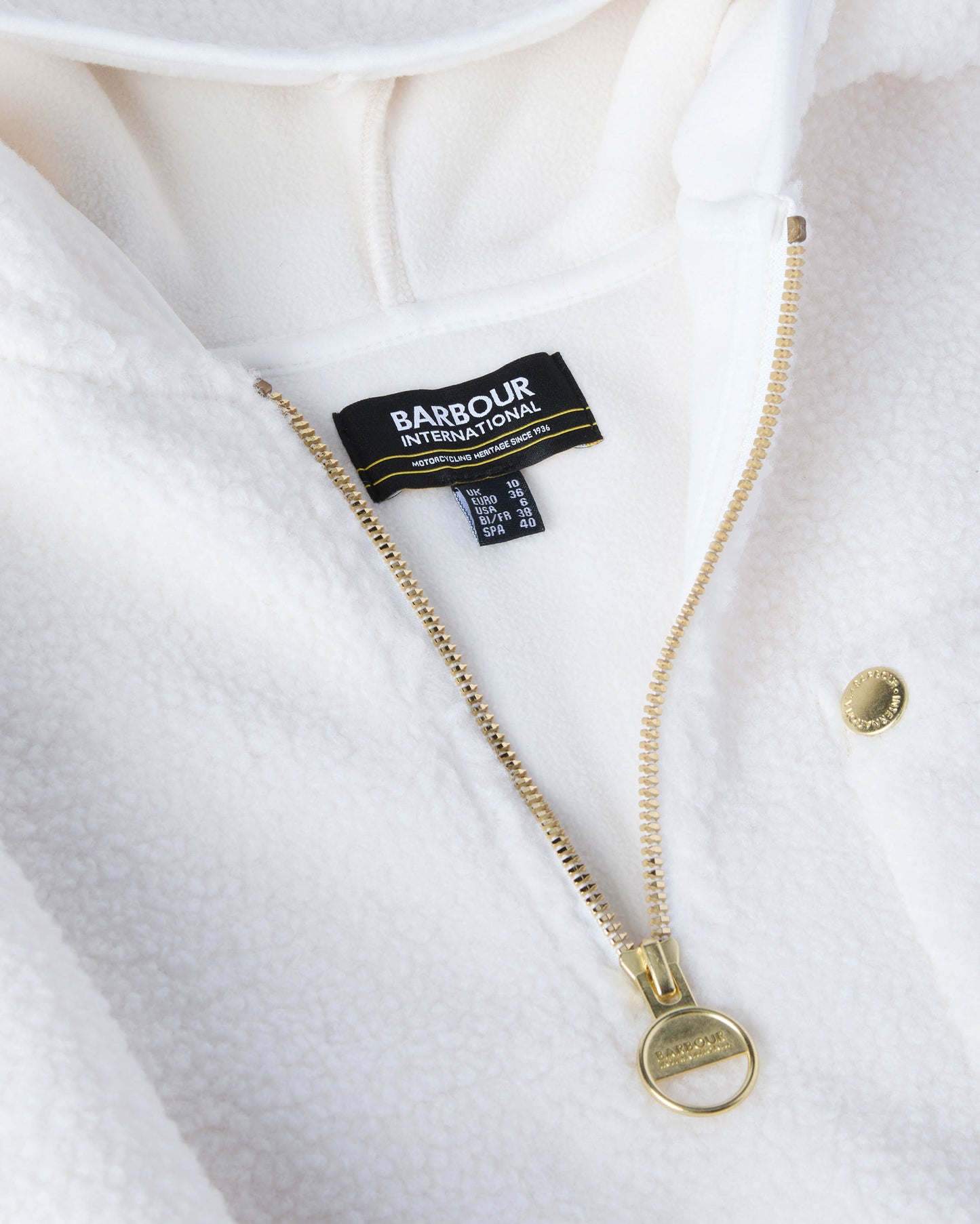 Barbour International Lola Womens Fleece Hoodie - Off White
