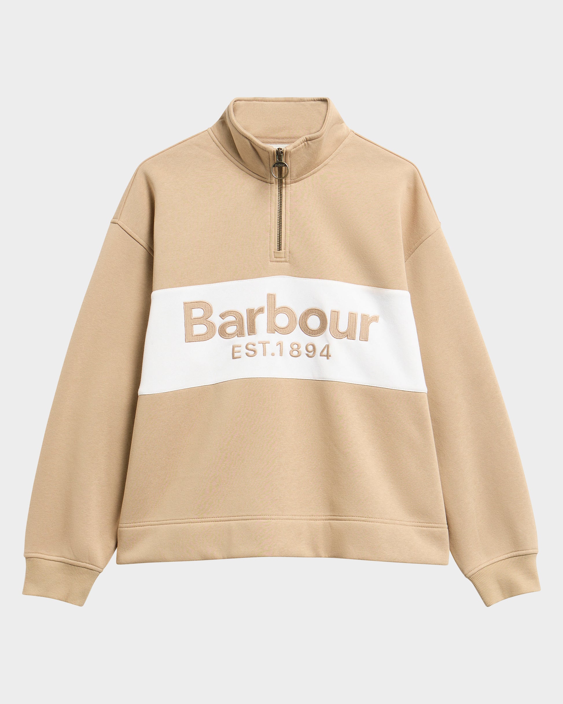 Barbour Zaria Womens Half Zip Sweatshirt - Warm Trench | CHO | Designer Womens Half Zip Sweatshirt