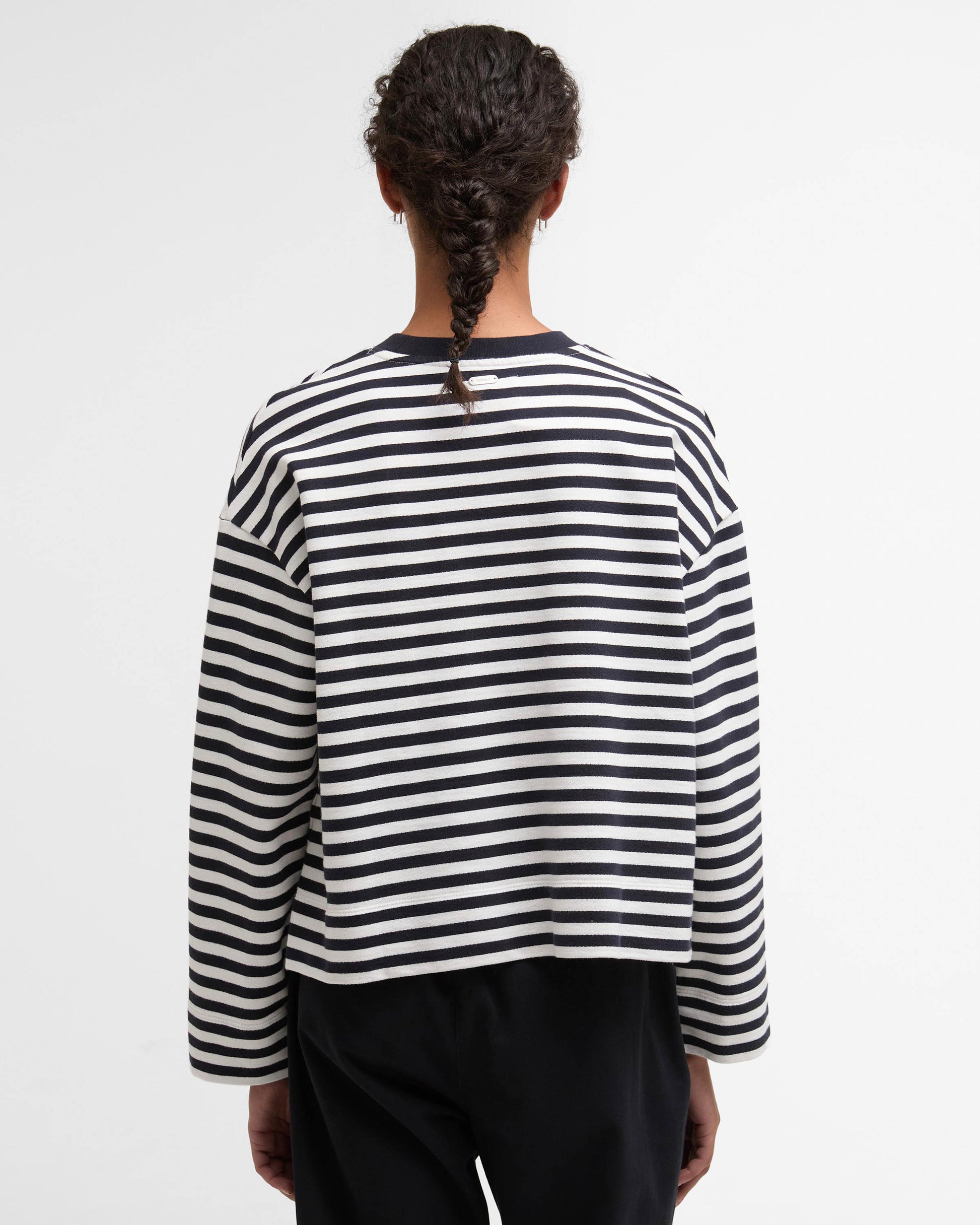 Barbour Gabby Womens Sweatshirt - Dark Navy Stripe | CHO | Designer Womens Crew Neck Sweatshirts