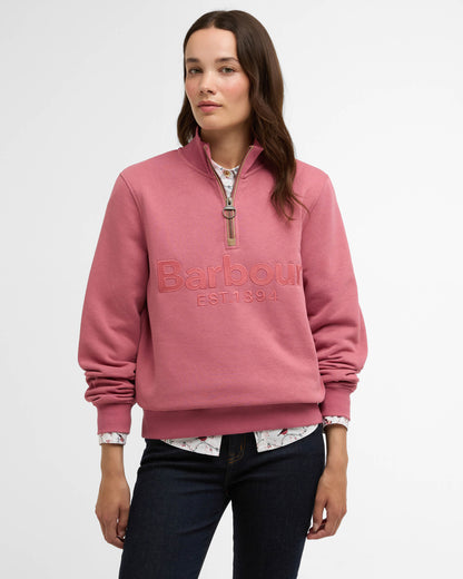 Barbour Cynthia Womens Half Zip Sweatshirt - Wildberry | CHO | Designer Womens Half Zip Sweatshirt