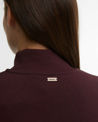 Barbour Cynthia Womens Half Zip Sweatshirt - Fig | CHO | Designer Womens Half Zip Sweatshirt