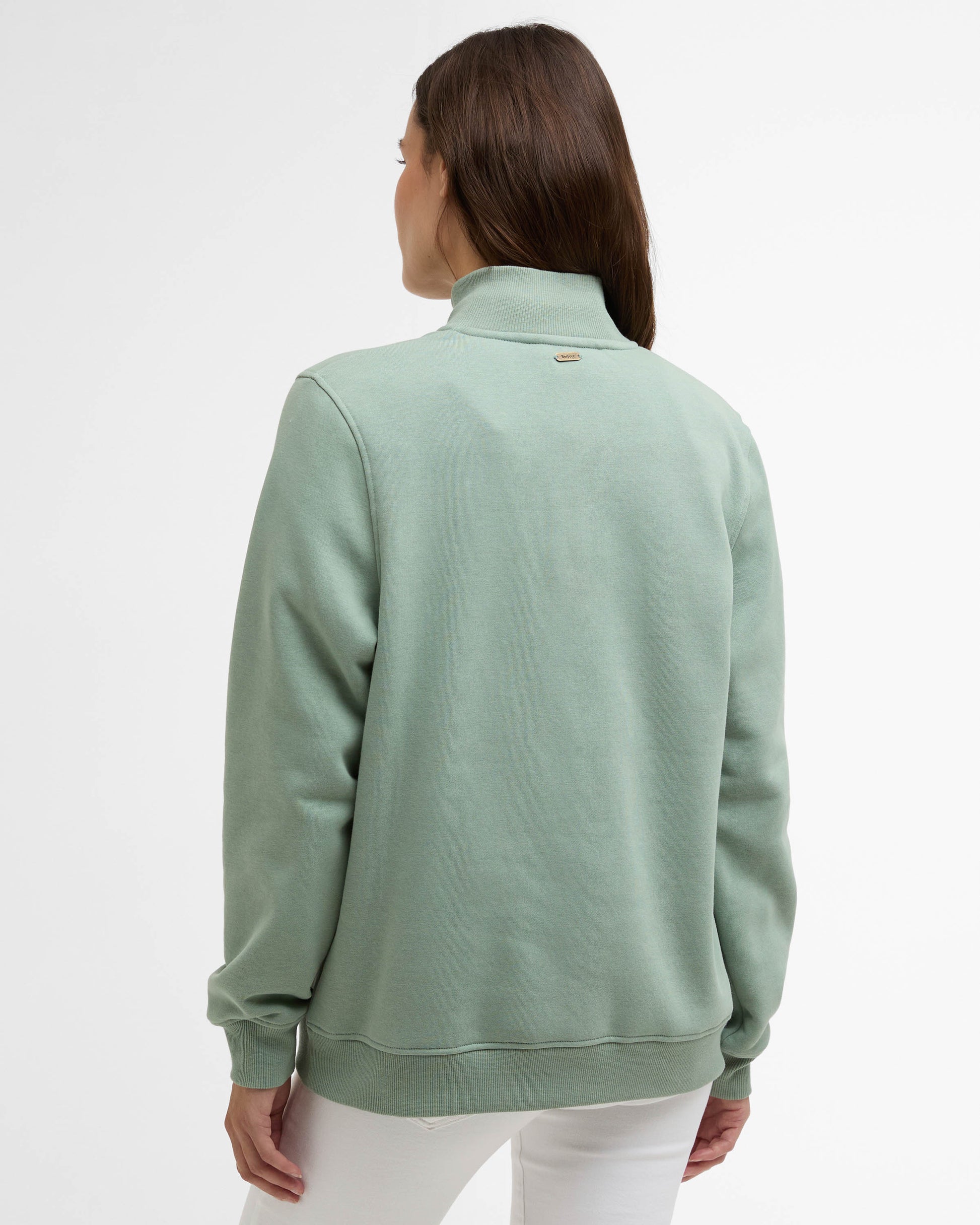 Barbour Cynthia Womens Half Zip Sweatshirt - Blue Sage | CHO | Designer Womens Half Zip Sweatshirt