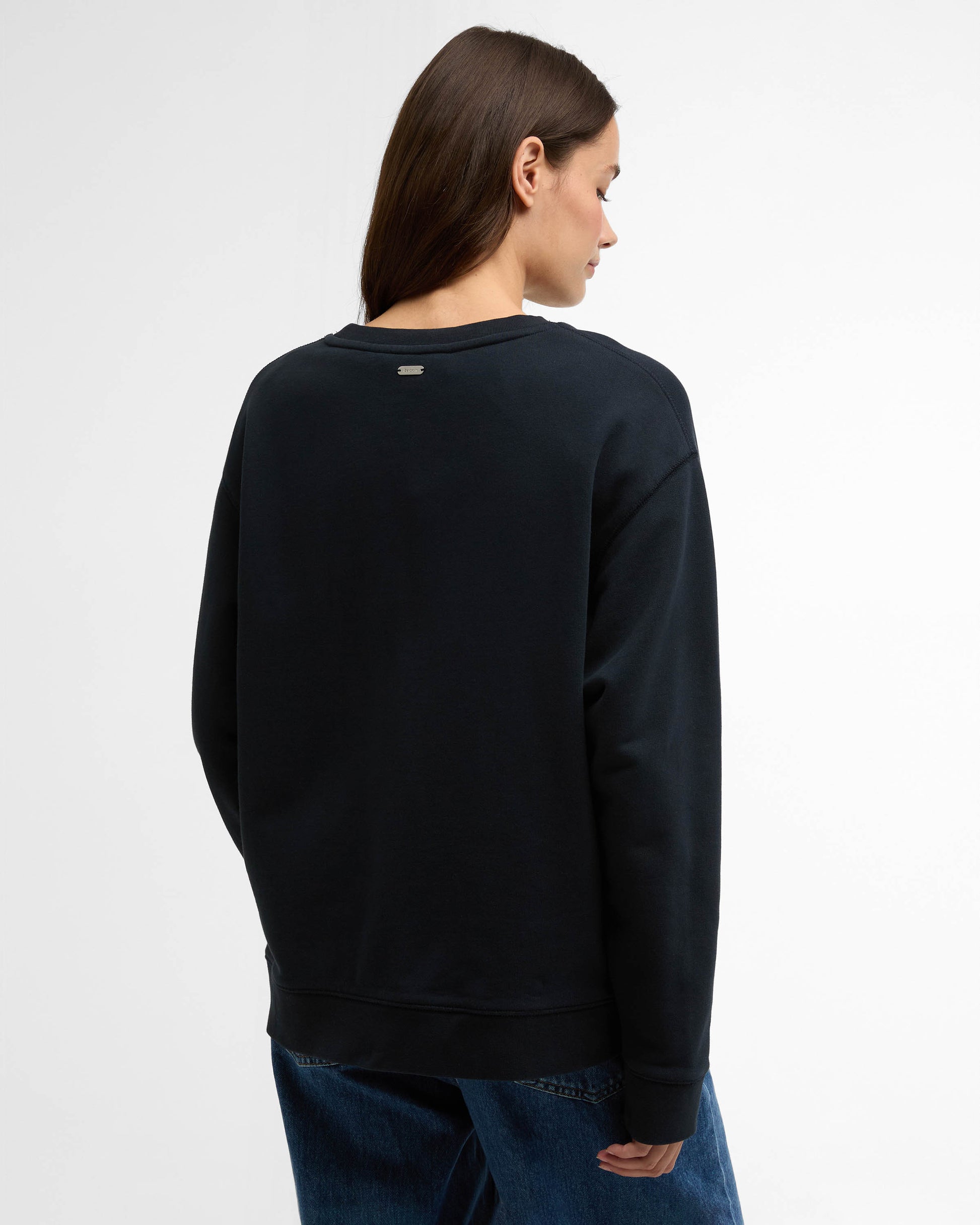Barbour Hartland Womens Crew Neck Sweatshirt - Navy | CHO | Designer Womens Crew Neck Sweatshirts