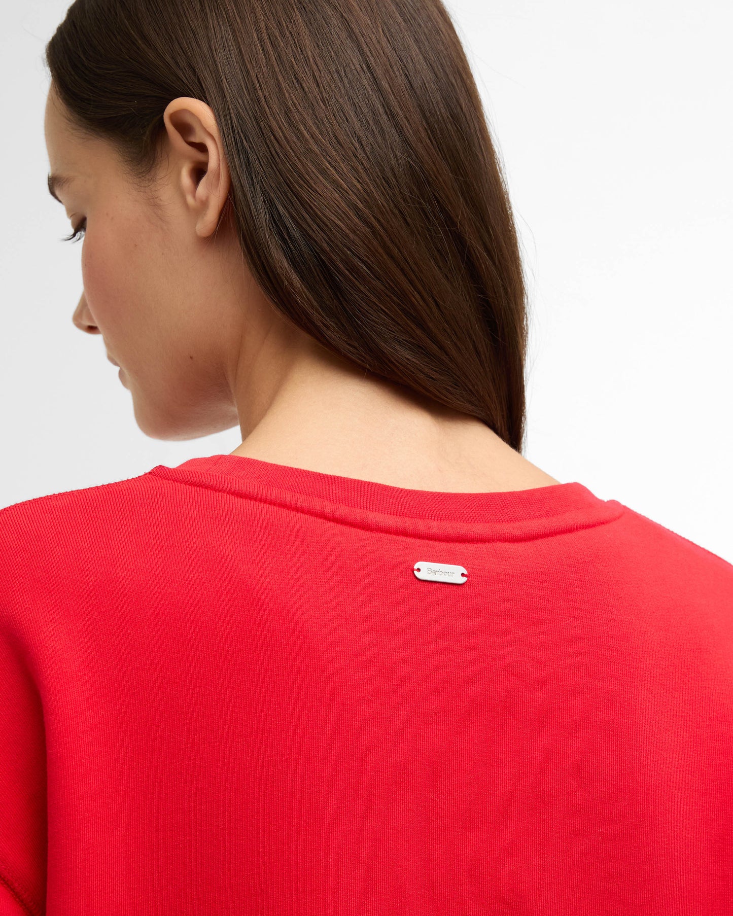 Barbour Hartland Womens Crew Neck Sweatshirt - Poppy Red | CHO | Designer Womens Crew Neck Sweatshirts
