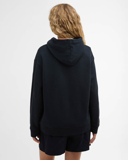 Barbour Hartland Womens Pullover Hoodie - Navy | CHO | Designer Womens Pullover Hoodies