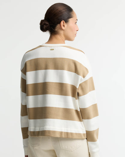Barbour Eva Womens Sweatshirt - Cloud/Warm Trench | CHO | Designer Womens Crew Neck Sweatshirts