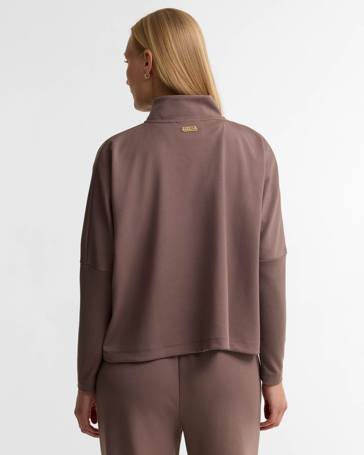 Barbour International Kemora Womens Half Zip Sweatshirt - Truffle | CHO | Designer Womens Half Zip Sweatshirts