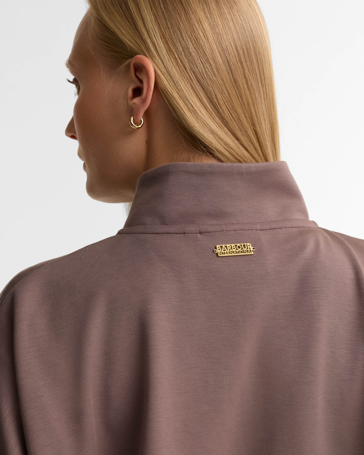 Barbour International Kemora Womens Half Zip Sweatshirt - Truffle | CHO | Designer Womens Half Zip Sweatshirts
