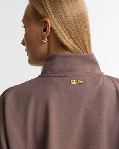 Barbour International Kemora Womens Half Zip Sweatshirt - Truffle | CHO | Designer Womens Half Zip Sweatshirts