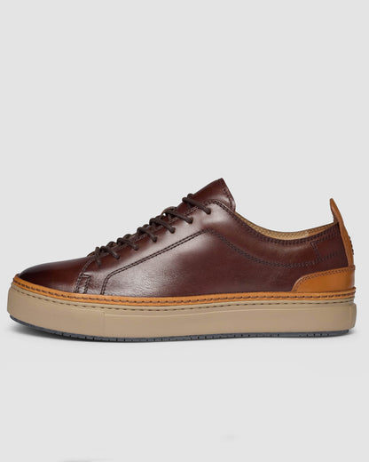 Oliver Sweeney Lopes Mens Leather Cupsole Trainers - Brown